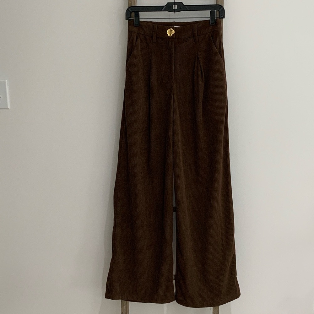 Commense Brown Wide-Leg Trousers